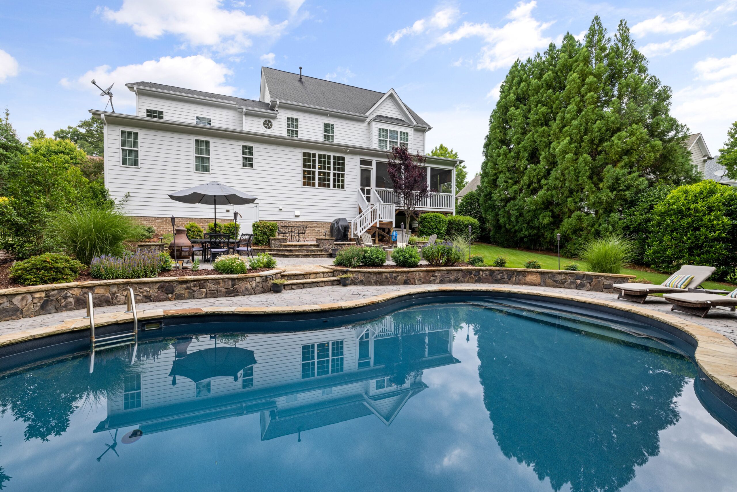 Backyard pool and landscape